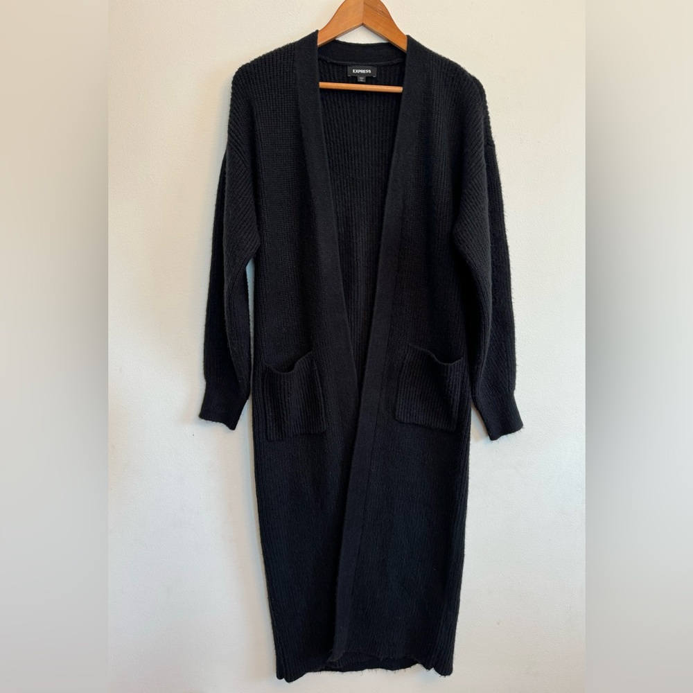 Express Women’s Long Black Duster Sweater